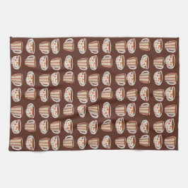 Warm Circle Pattern On Cups Of Coffee Geschirrtuch