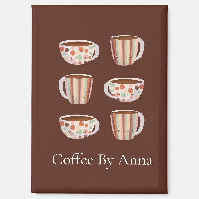 Warm Circle Pattern On Cups Of Coffee Magnet (Vorderseite)