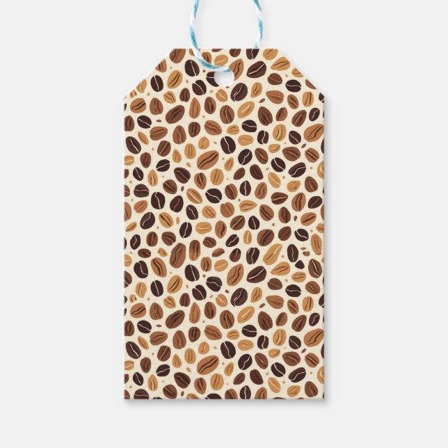 Warm Coffee Bean Roast Tones Seamless Pattern Geschenkanhänger (Vorderseite)