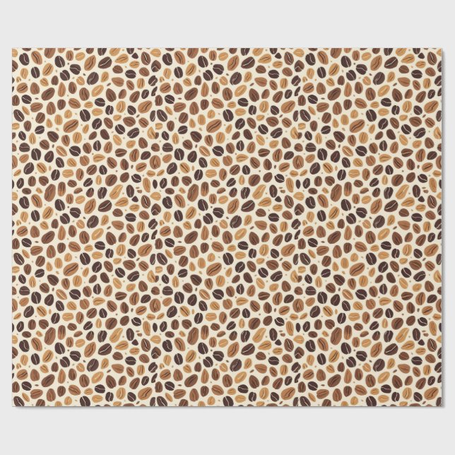Warm Coffee Bean Roast Tones Seamless Pattern Geschenkpapier (Flach)