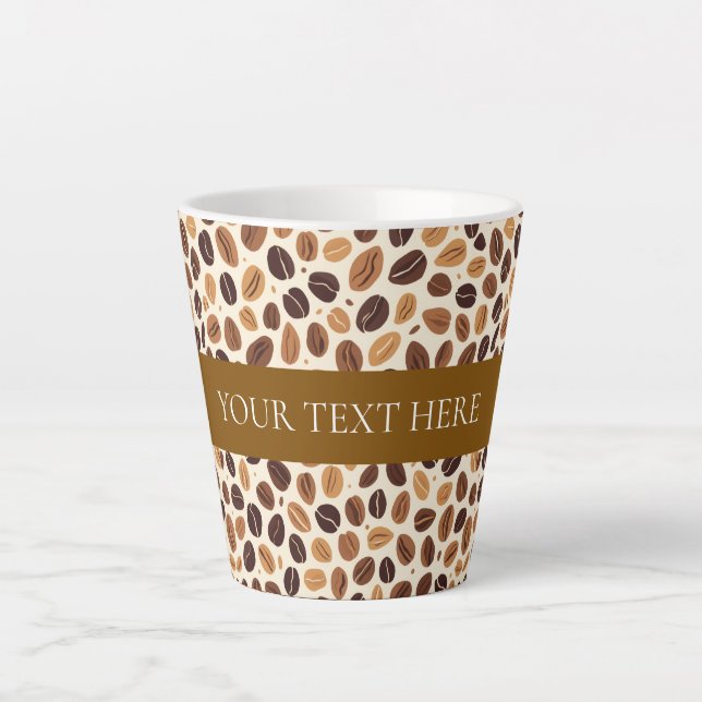 Warm Coffee Bean Roast Tones Seamless Pattern Milchtasse (Vorderseite)