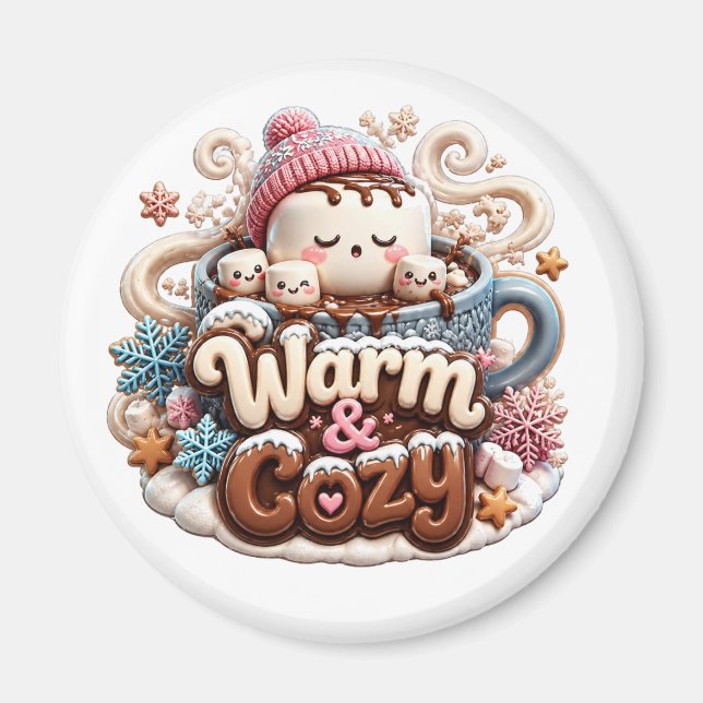 Warm & Cozy Hot Cocoa Magnet (Vorne)