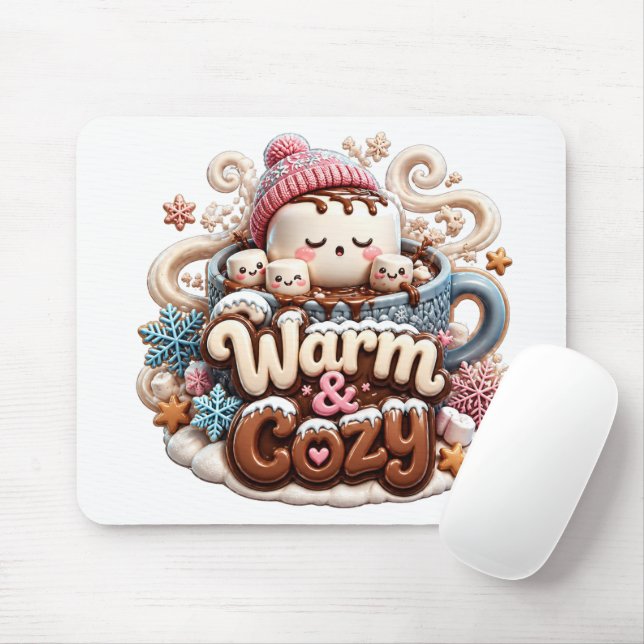 Warm & Cozy Hot Cocoa Mauspad (Mit Mouse)