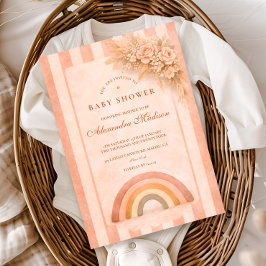Warm Desert Boho Rainbow Baby Shower Einladung