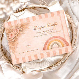 Warm Desert Boho Rainbow Diapper Raffle Begleitkarte
