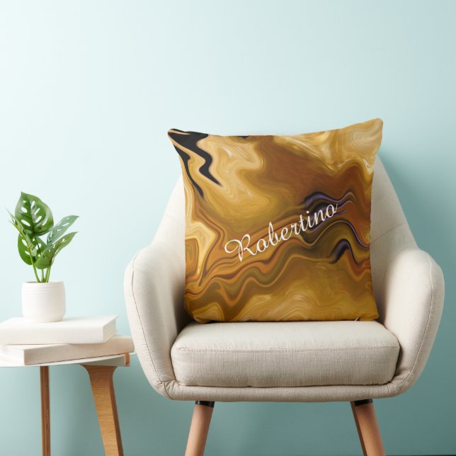 Warm Desert Tones Abstract - Personalize Name Kissen (Stuhl )