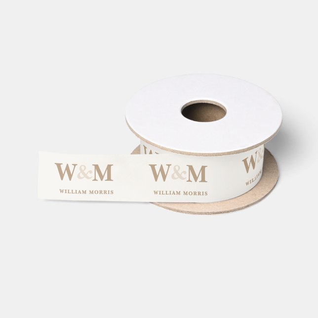 Warm Earth Kamelbraun Geschäft Logo Marke Satinband (Spule)