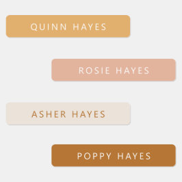 Warm Earthy Boho Name Labels Etiketten