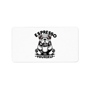 Warm Espresso Bulldog Adressaufkleber
