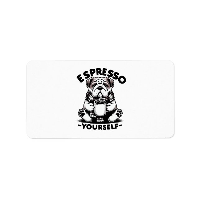 Warm Espresso Bulldog Adressaufkleber (Vorne)