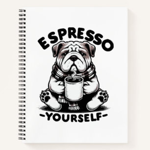 Warm Espresso Bulldog Notizbuch