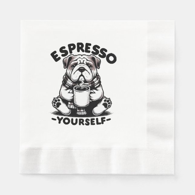 Warm Espresso Bulldog Serviette (Vorderseite)