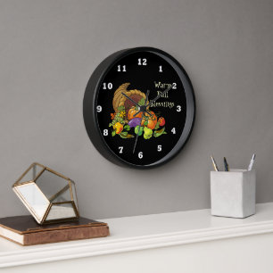 Warm Fall Blessing Wanduhr