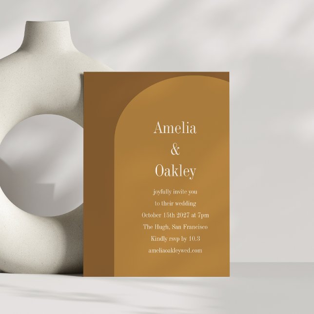 Warm Fall Brown Arch Elegantes Ambiente Einladung (Von Creator hochgeladen)