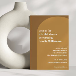 Warm Fall Brown Color Block Arch Bridal Shower Einladung