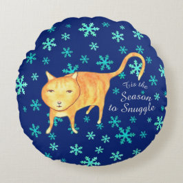 Warm Fuzzies & Winter Flurries Christmas Cat Rundes Kissen