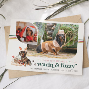 Warm & Fuzzy   Pet Holiday Photo Card Feiertagskarte