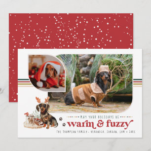 Warm & Fuzzy Weihnachtskarte für Haustiere Feiertagskarte
