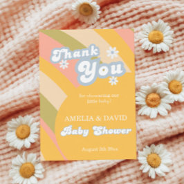 Warm-Gelb Retro Vielen Dank, dass Sie Vivid signie Dankeskarte