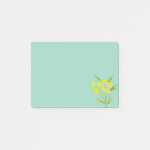 Warm gelbe Blume Bouquet Ästhetik Nachhinweise Post-it Klebezettel