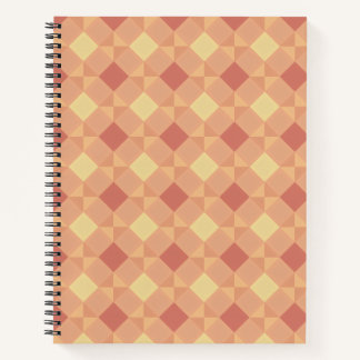 Warm Geometric Diamond Pattern in Peach & Terracot Notizbuch