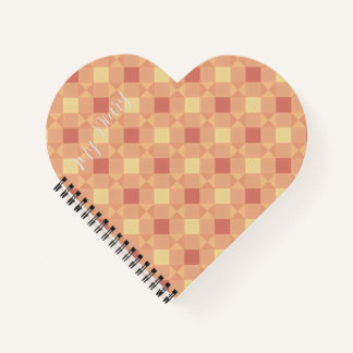 Warm Geometric Diamond Pattern in Peach & Terracot Notizbuch