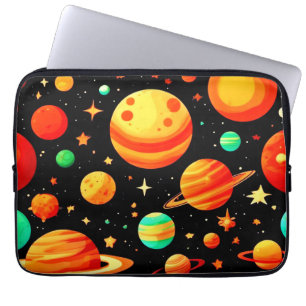 Warm getönte kosmische Cartoon-Kunst Laptopschutzhülle