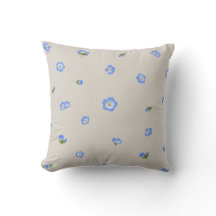 Warm Greige Japanese Nemophila Floral Pattern
