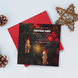 Warm Hand-Painted Reindeer Ornament Christmas Einladung