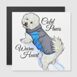 Warm Heart Snow Bichon Magnetic Card Magnetkarte