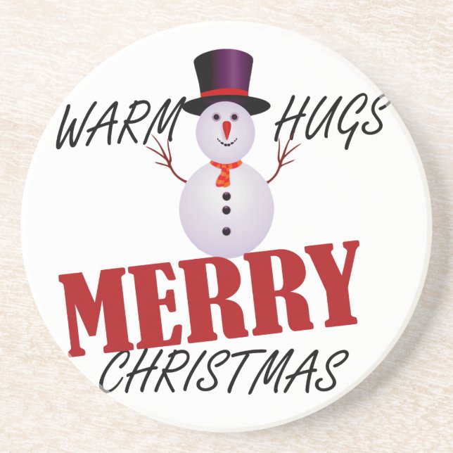 Warm Hugs Frohe Weihnachten Getränkeuntersetzer (Vorne)