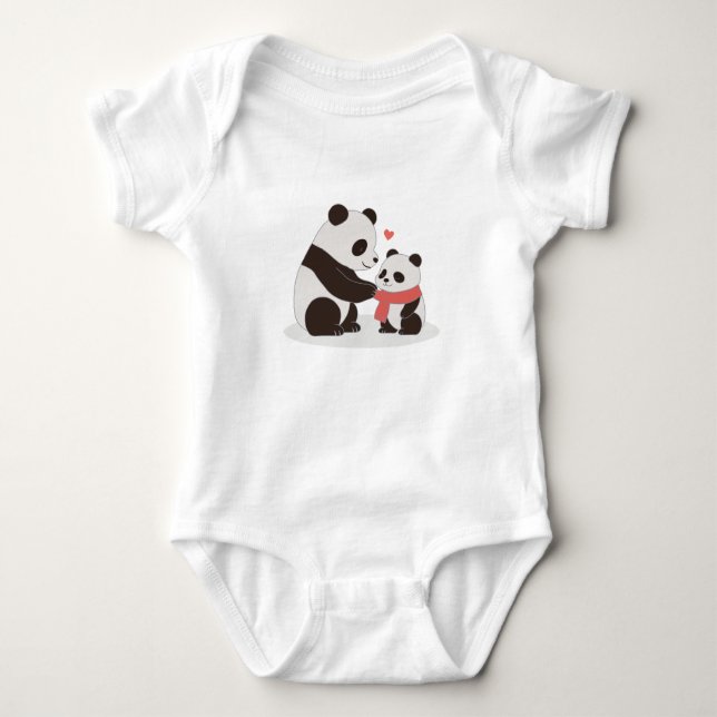 Warm Hugs, Panda-Liebe Baby Strampler (Vorderseite)