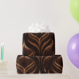 Warm Kupfer Metallisch Braunes Glitter-Muster Geschenkpapier