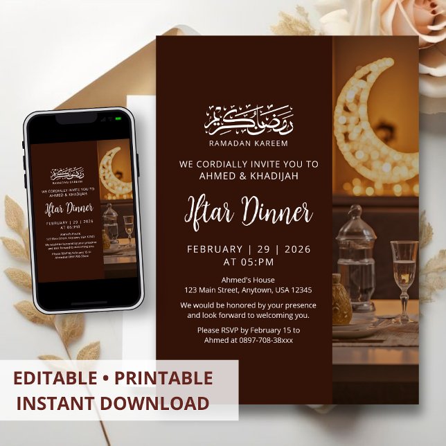 Warm Lantern Table Setting Ramadan Iftar Dinner Einladung (Von Creator hochgeladen)