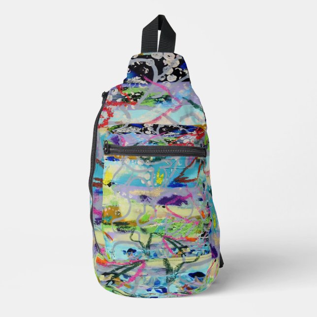 Warm Layers by Lydia's Art Sangria Crossbody Bag (Vorderseite)