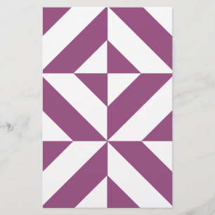 Warm Lila geometrischer Deko Cube Briefpapier