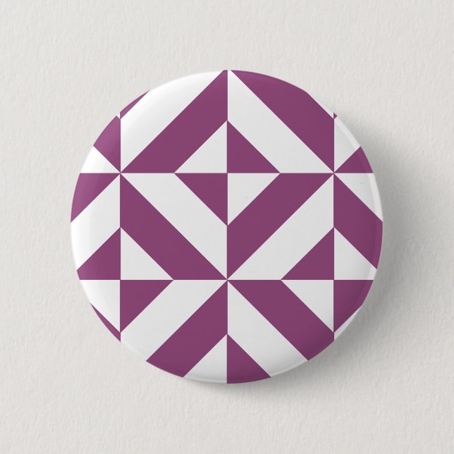 Warm Lila geometrischer Deko Cube Button (Vorderseite)