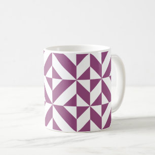 Warm Lila geometrischer Deko Cube Kaffeetasse