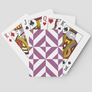 Warm Lila geometrischer Deko Cube Spielkarten