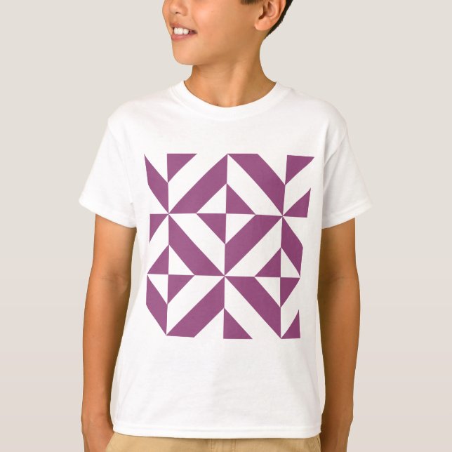 Warm Lila geometrischer Deko Cube T-Shirt (Vorderseite)
