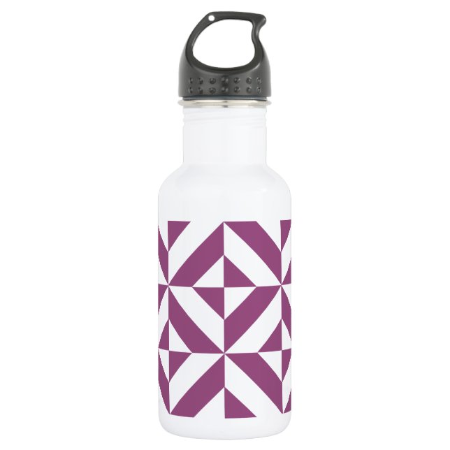 Warm Lila geometrischer Deko Cube Trinkflasche (Vorderseite)