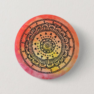 Warm Mandala Button von Megaflora
