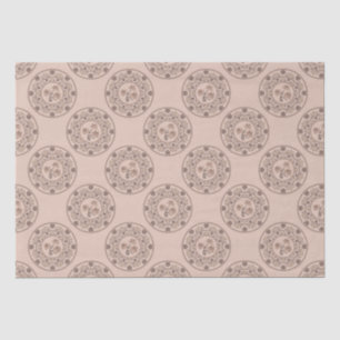 Warm Mocha Rokoko Revival Lotus Polka Dot Mandala Seidenpapier