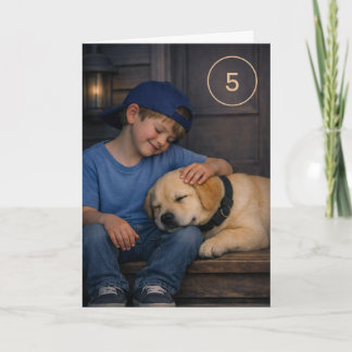 Warm Moments Boy and Dog Birthday Card Karte