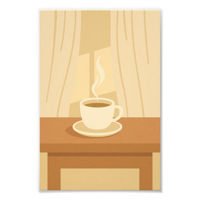 Warm Morning Coffee Poster – Minimalist Cozy Art (Vorne)