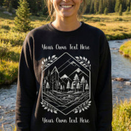 Warm Mountain Hexagon Forest Your Text Sweatshirt