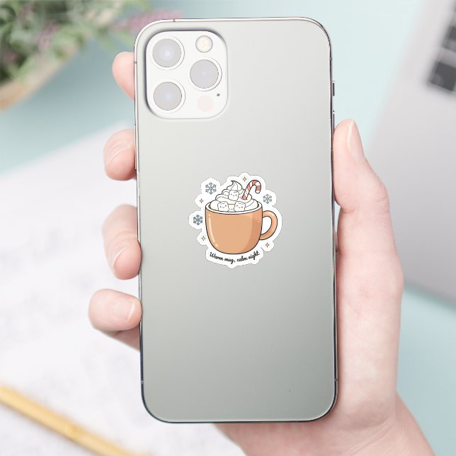 Warm Mug Calm Night Sticker | Cozy Winter Sticker  (Telefon)