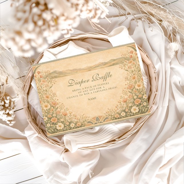 Warm Neutral Desert Botanicals Diapper Raffle  Begleitkarte (Von Creator hochgeladen)
