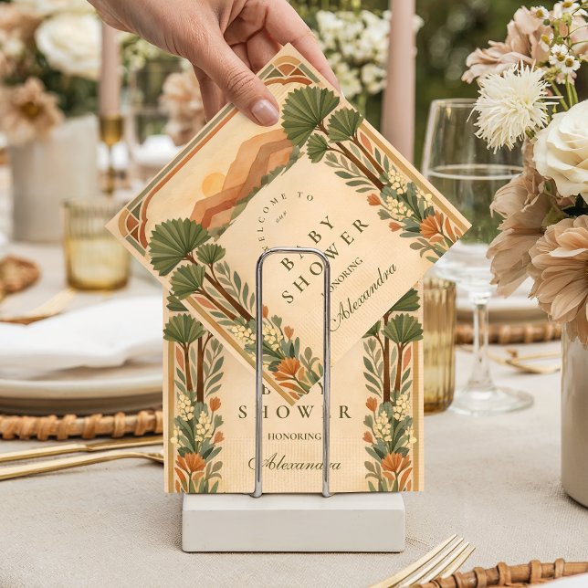 Warm Neutral Desert Canyon Botanicals Baby Shower Serviette (Von Creator hochgeladen)
