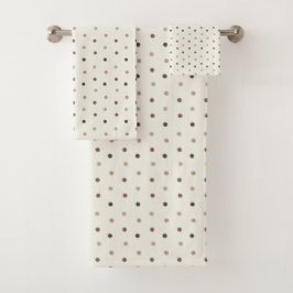 Warm Neutral Polka Dot Baby Towel Set